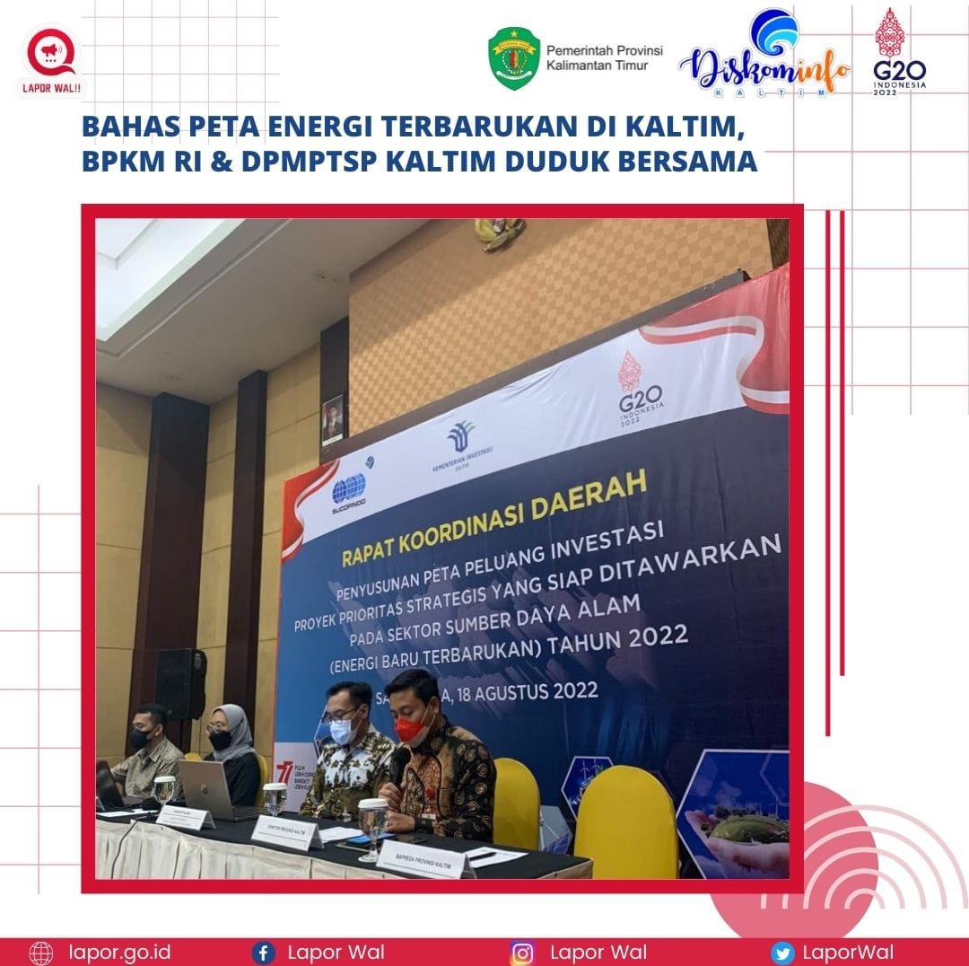 Bahas Peta Energi Terbarukan di Kaltim, BPKM RI dan DPMPTSP Kaltim Duduk Bersama